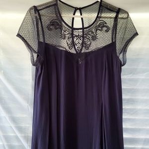 Navy Blue Sheer top Dress